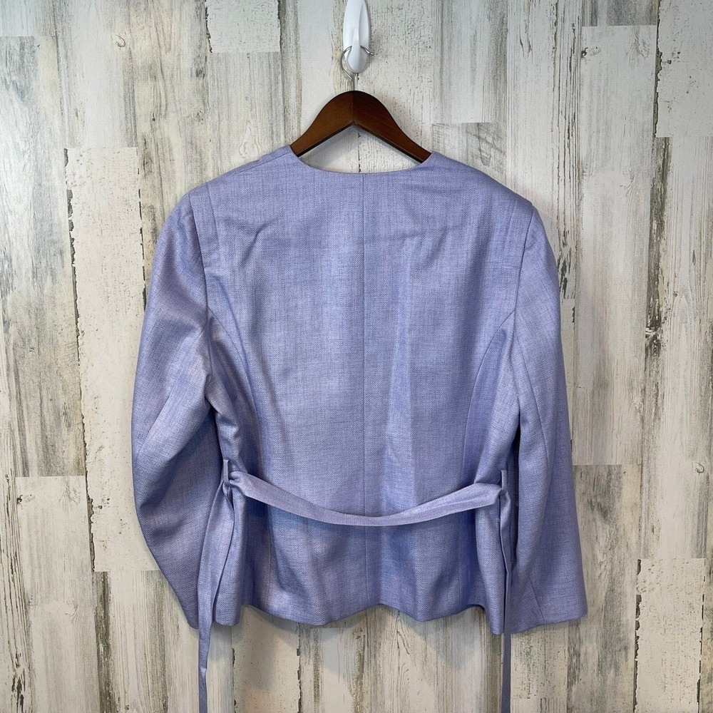 Larry Levine Women's Vintage Lavender Textured Blazer Belted Jacket Size 20W - Picture 4 of 10